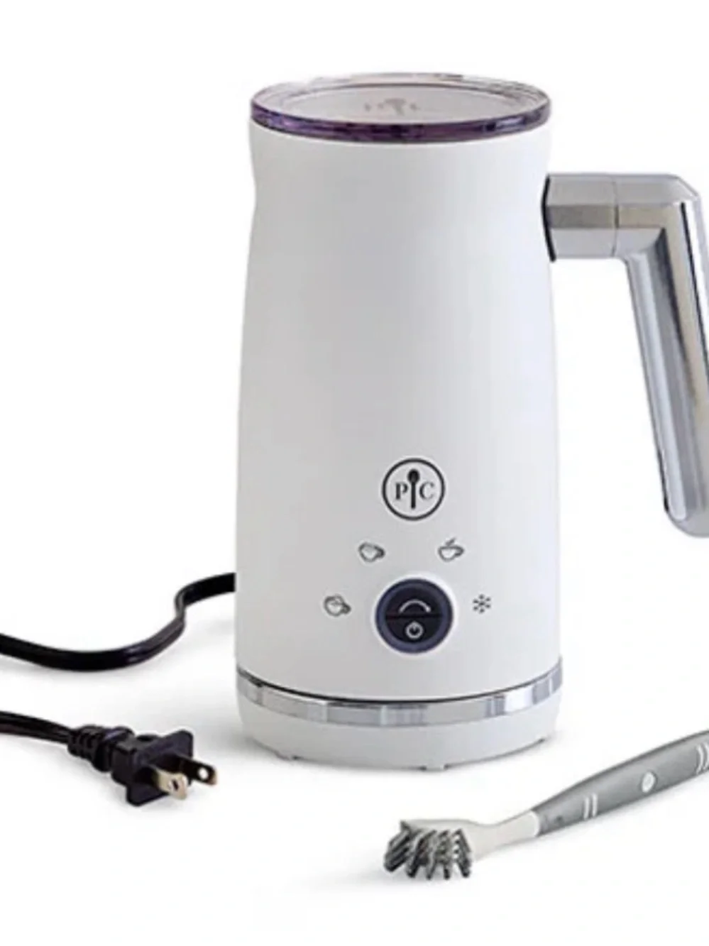 Pampered Chef White and Silver Electric Milk Frother